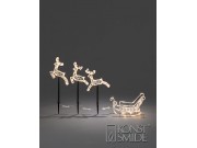 Konstsmide Reindeer & Sledge 3 Garden Stick Light Set (60 warm white LEDs)